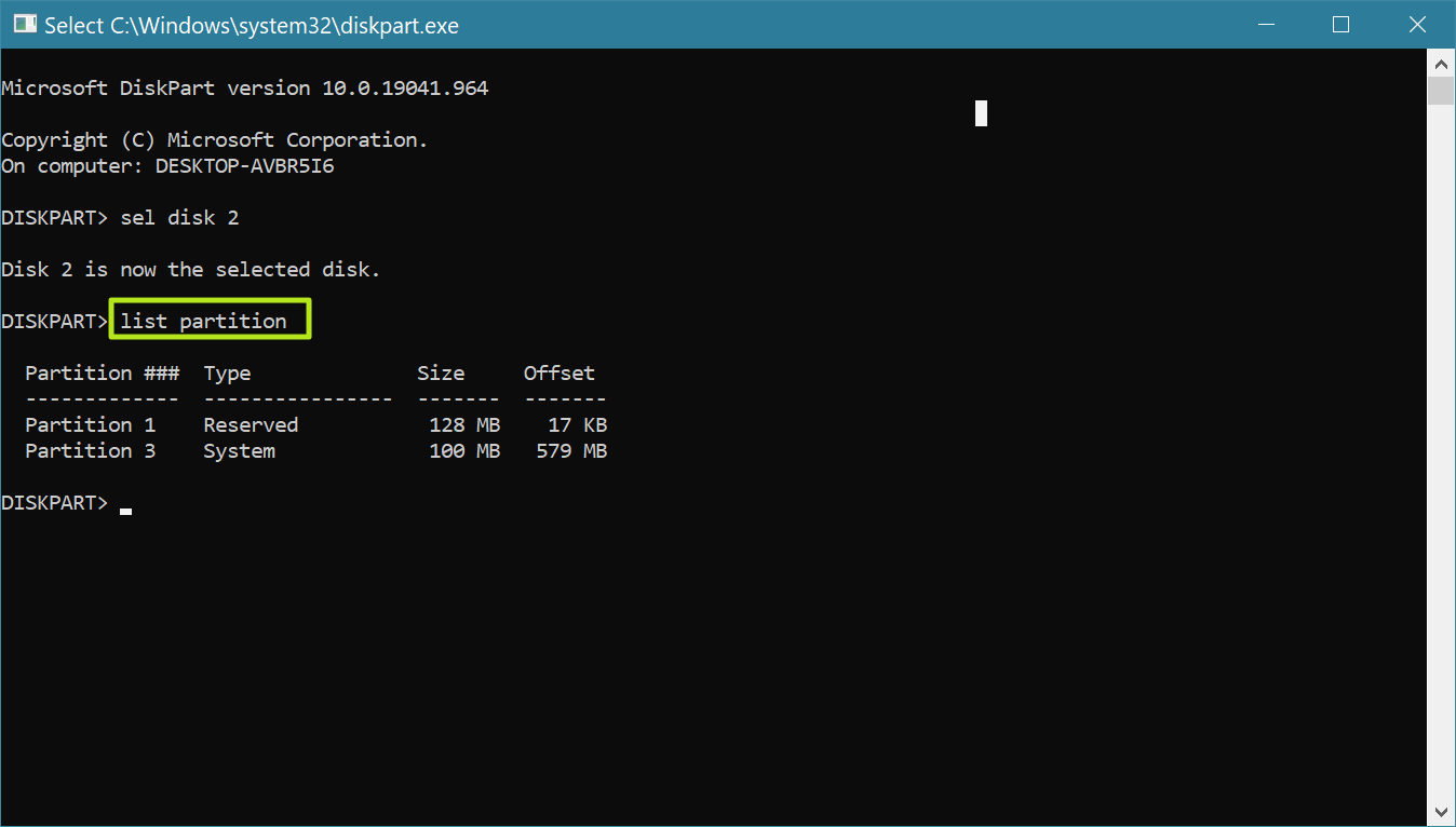 Enter list partition