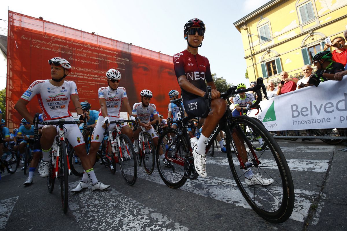Bernal waits for the start in Pontedera