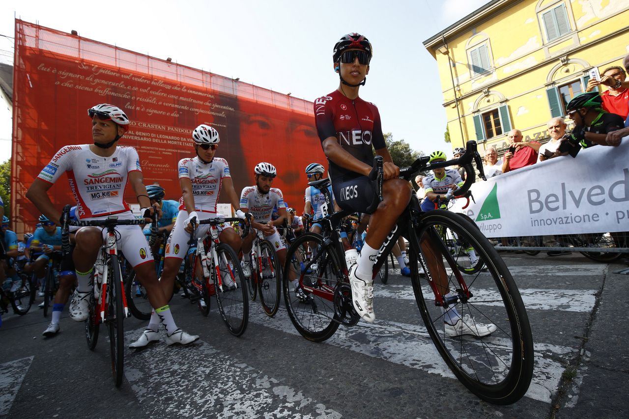 Bernal waits for the start in Pontedera