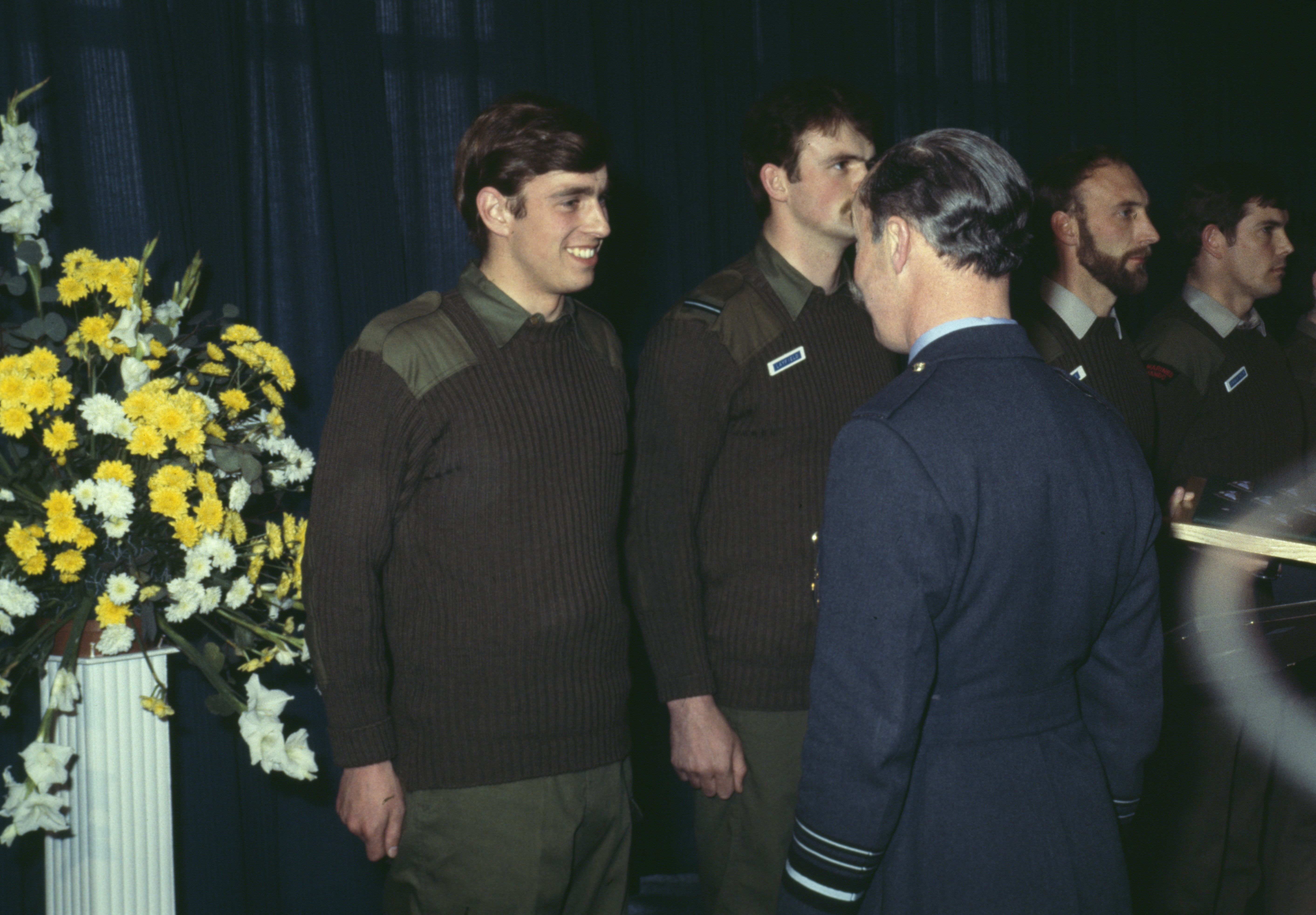 Prince Andrew and military personnel during the ceremony where they received their Parachuting Wings, at RAF Brize Norton