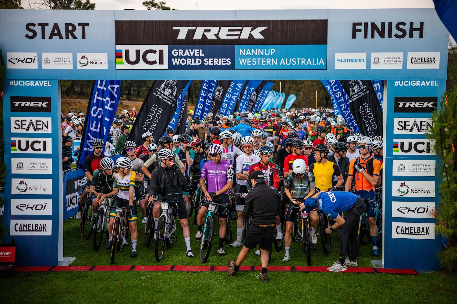 The start of the 2024 SEVEN UCI Gravel World Series race in 2024