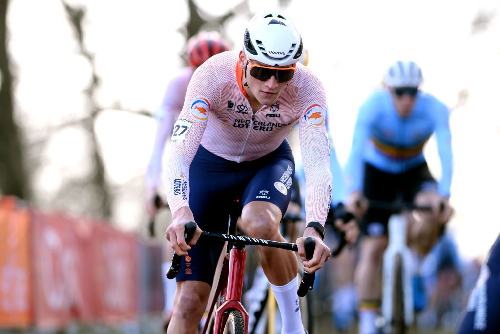 HOOGERHEIDE NETHERLANDS FEBRUARY 05 Mathieu Van Der Poel of The Netherlands competes during the 74th World Championships CycloCross 2023 Mens Elite CXWorldCup Hoogerheide2023 on February 05 2023 in Hoogerheide Netherlands Photo by David StockmanGetty Images