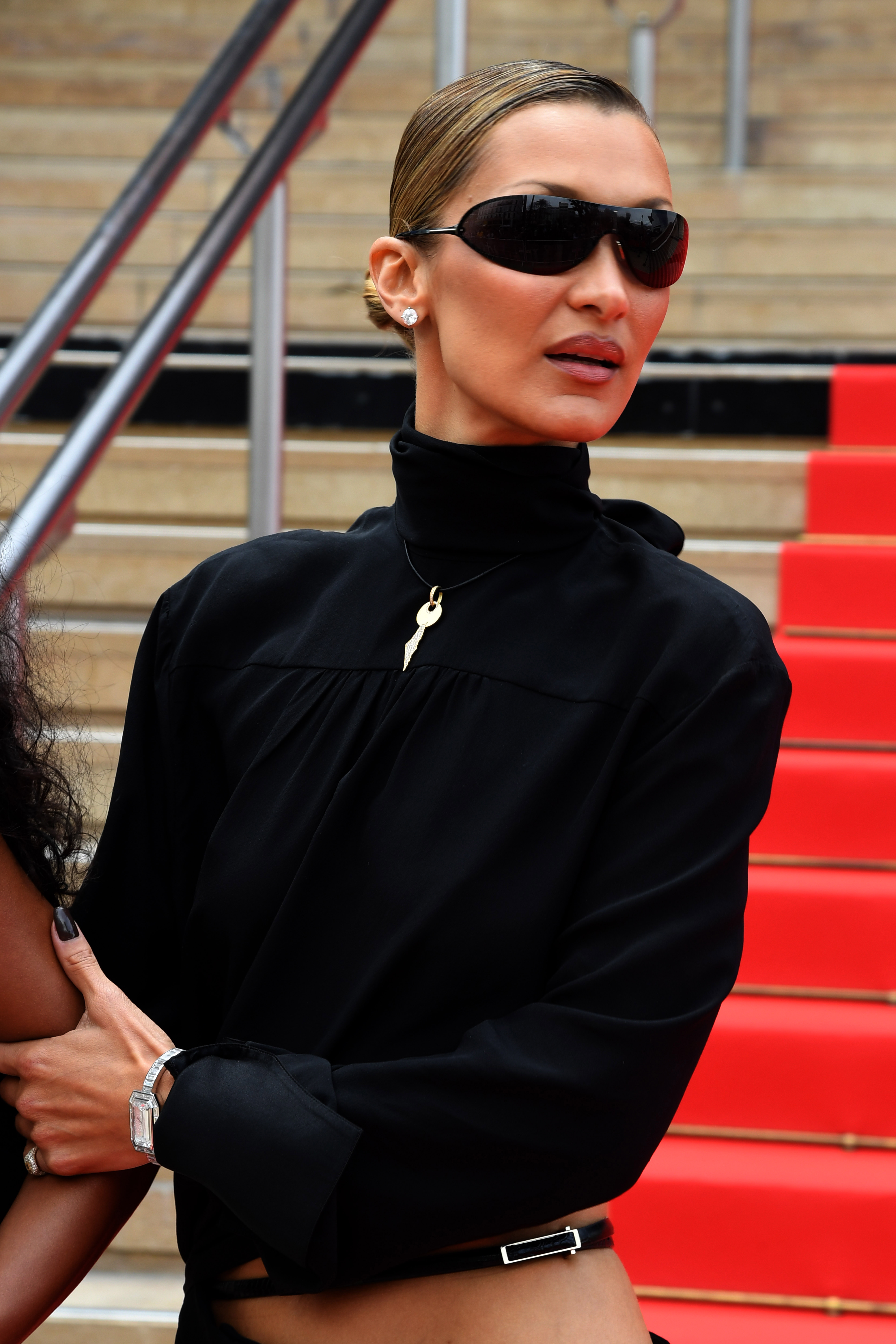 Bella Hadid used a waist cut-out to spice up her all-black outfit at the Cannes Film Festival
