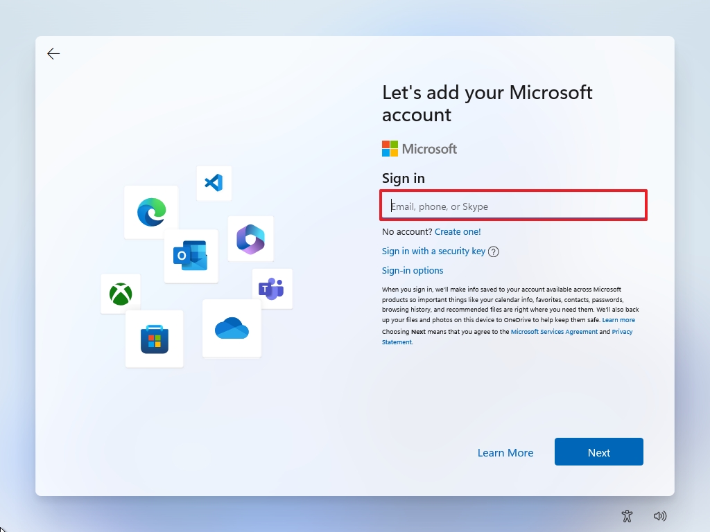 Windows 11 OOBE create account