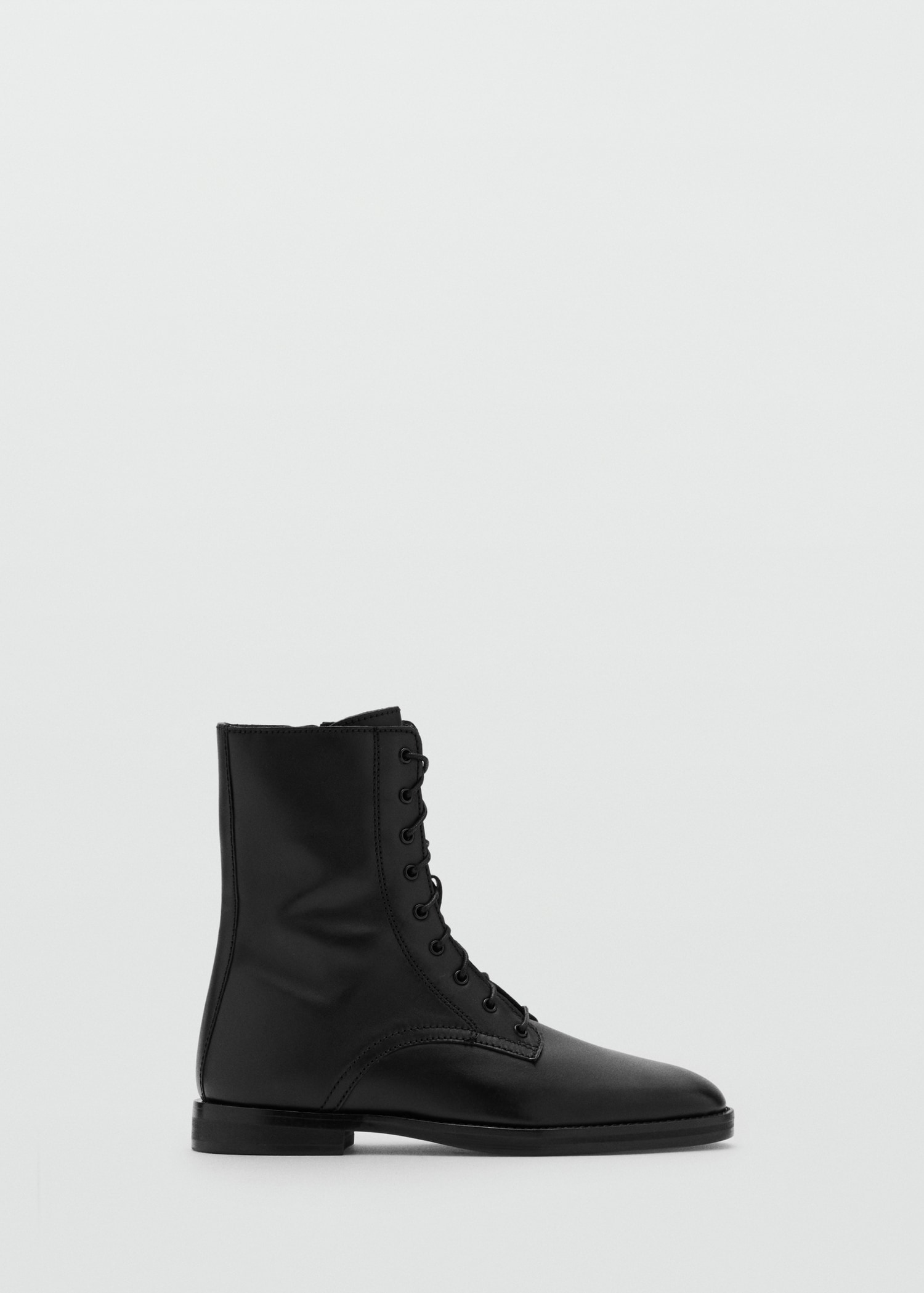 Lace-Up Leather Ankle Boots - Women | Mango United Kingdom