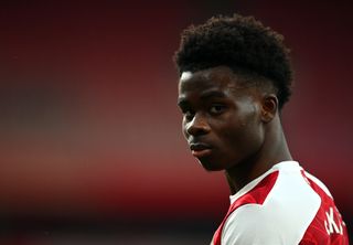 File photo dated 14-03-2021 of Arsenal’s Bukayo Saka during the Premier League match at Emirates Stadium, London. Issue date: Wednesday March 24, 2021