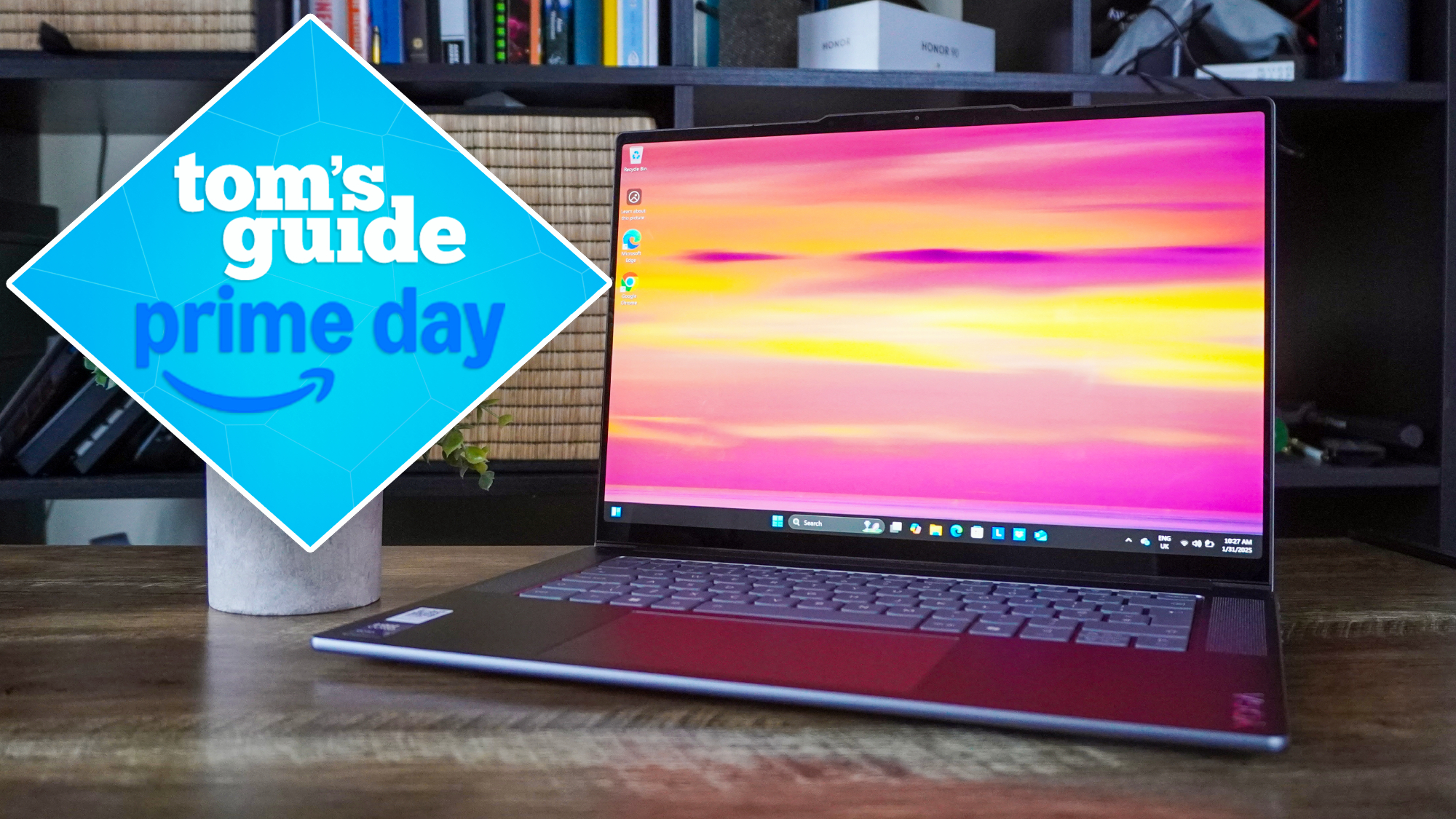 Lenovo Yoga Slim laptop with Tom's Guide Prime Day tag