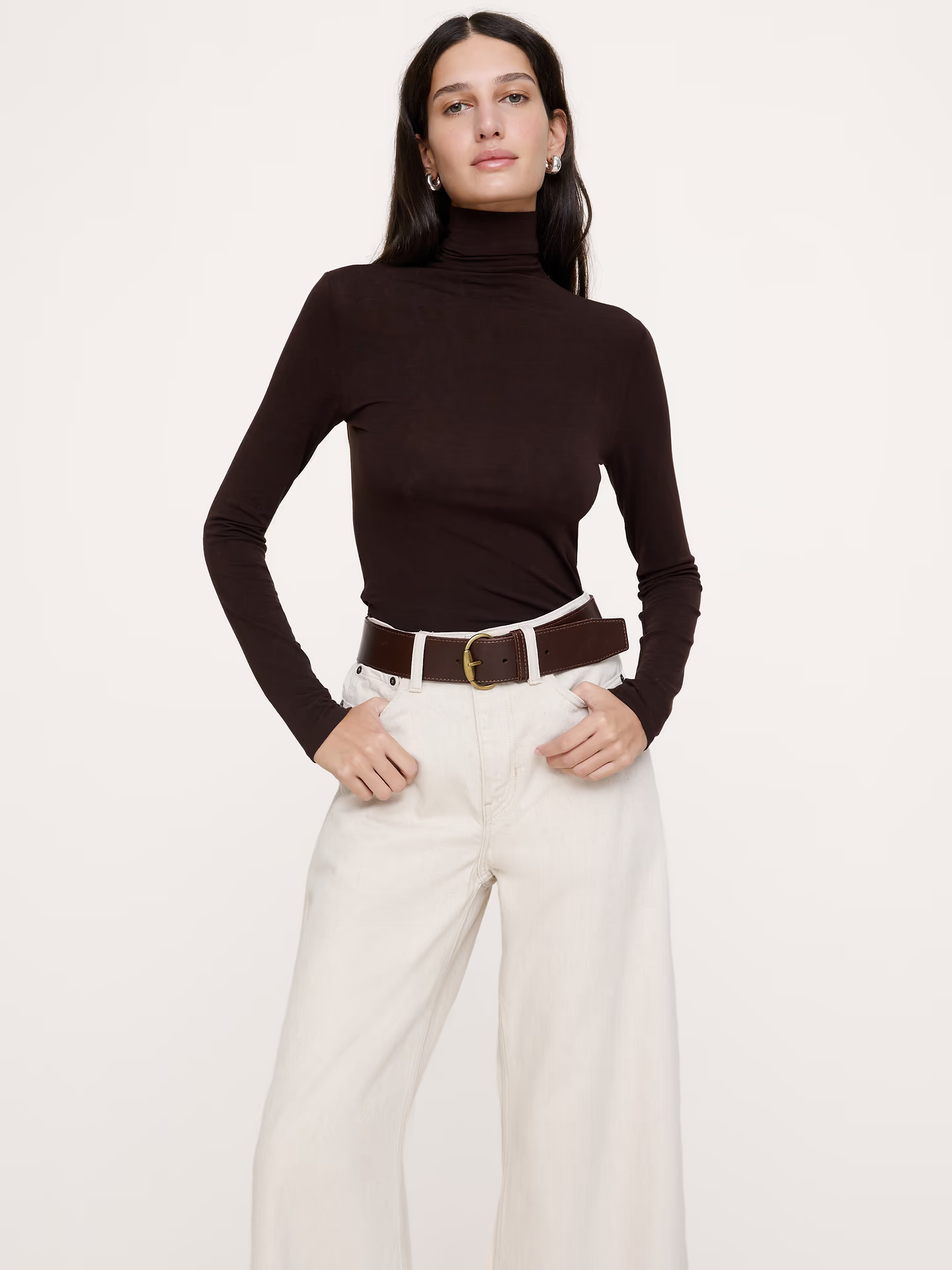 Banana Republic, Luxe Wool-Blend Turtleneck T-Shirt