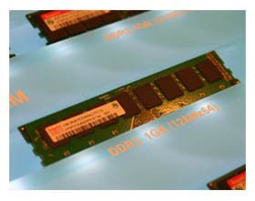 Both, Elpida and Hynix had DDR3 prototypes on display. Samples of the technology are expected to be available sometime in 2006 with actual commercial products to be ready in the 2007 time frame. DDR3 will serve as a bridge technology at 800 MHz and lead DDR memory in steps at 1066 MHz, 1333 MHz to 1600 GHz clock speed. Compared to DDR2, voltage will decrease from 1.8 volts to 1.5 volts, which will result in a better performance per watt ratio, according to manufacturers.