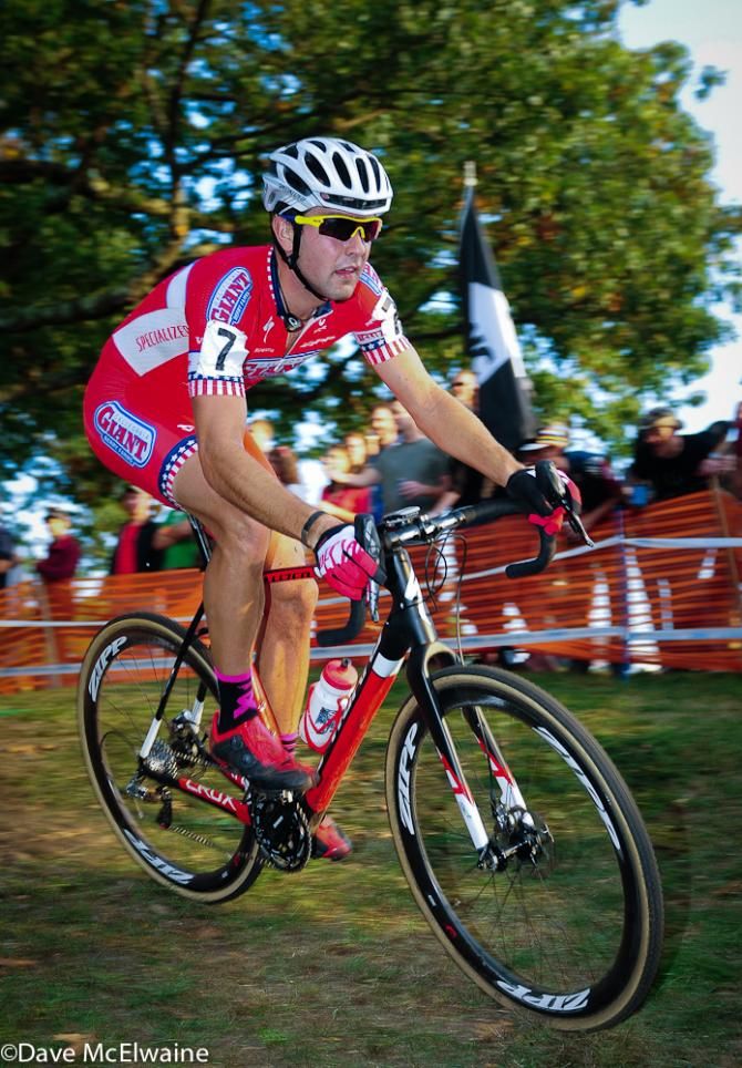 Yannick Eckman (CalGiant Berry Farms) riding near the leaders