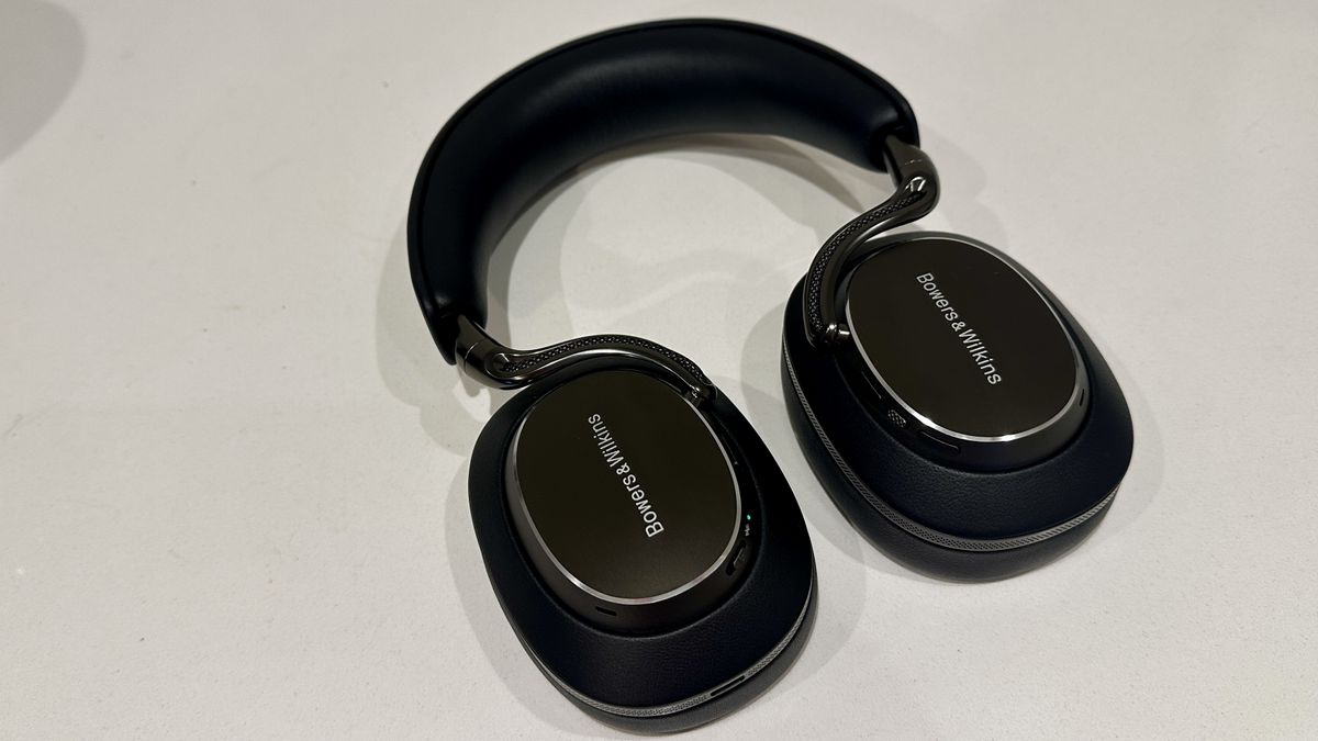 Bowers &amp; Wilkins Px8 S2 over-ear ANC headphones on a white surface