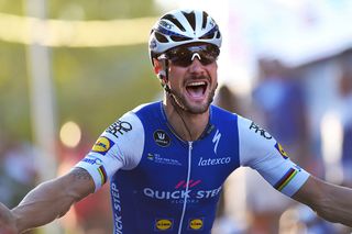 An elated Tom Boonen celebrates his victory