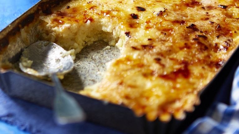 baked rice pudding with Lemon and thyme