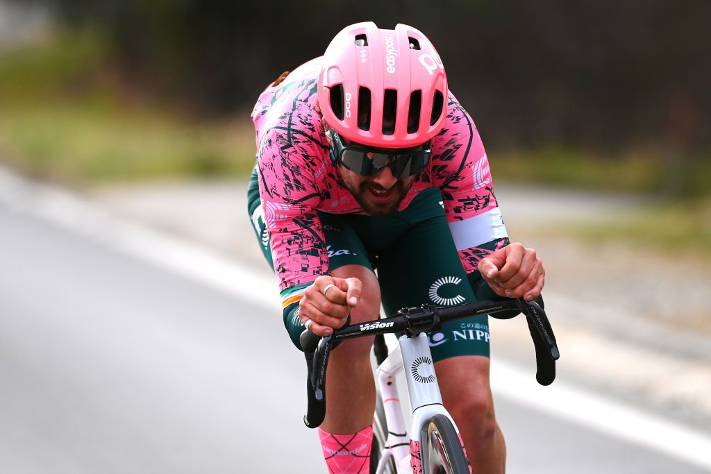 MILAN ITALY MARCH 16 Ben Healy of Ireland and Team EF Education Easypost attacks during the 103rd MilanoTorino 2022 a 197km one day race from Magenta to Rivoli MilanoTorino on March 16 2022 in Milan Italy Photo by Tim de WaeleGetty Images