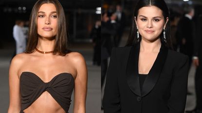 Hailey Bieber and Selena Gomez at the 2022 Academy Museum Gala