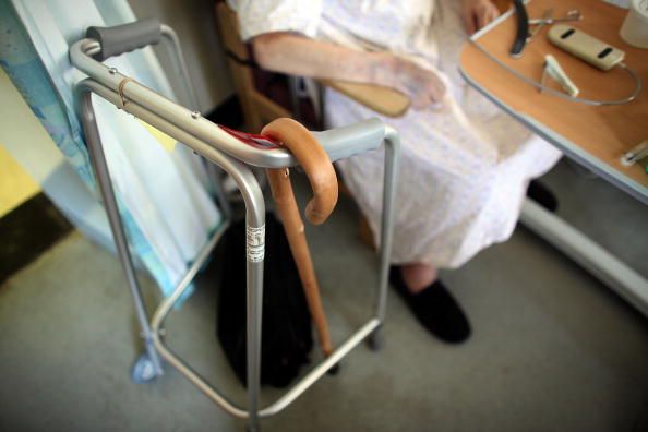 A woman receives medical treatment