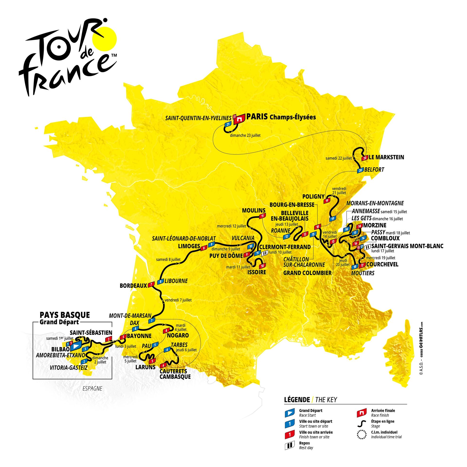 Tour de France 2023 route