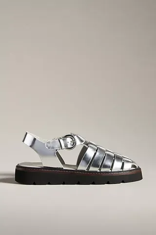 silver fisherman sandals