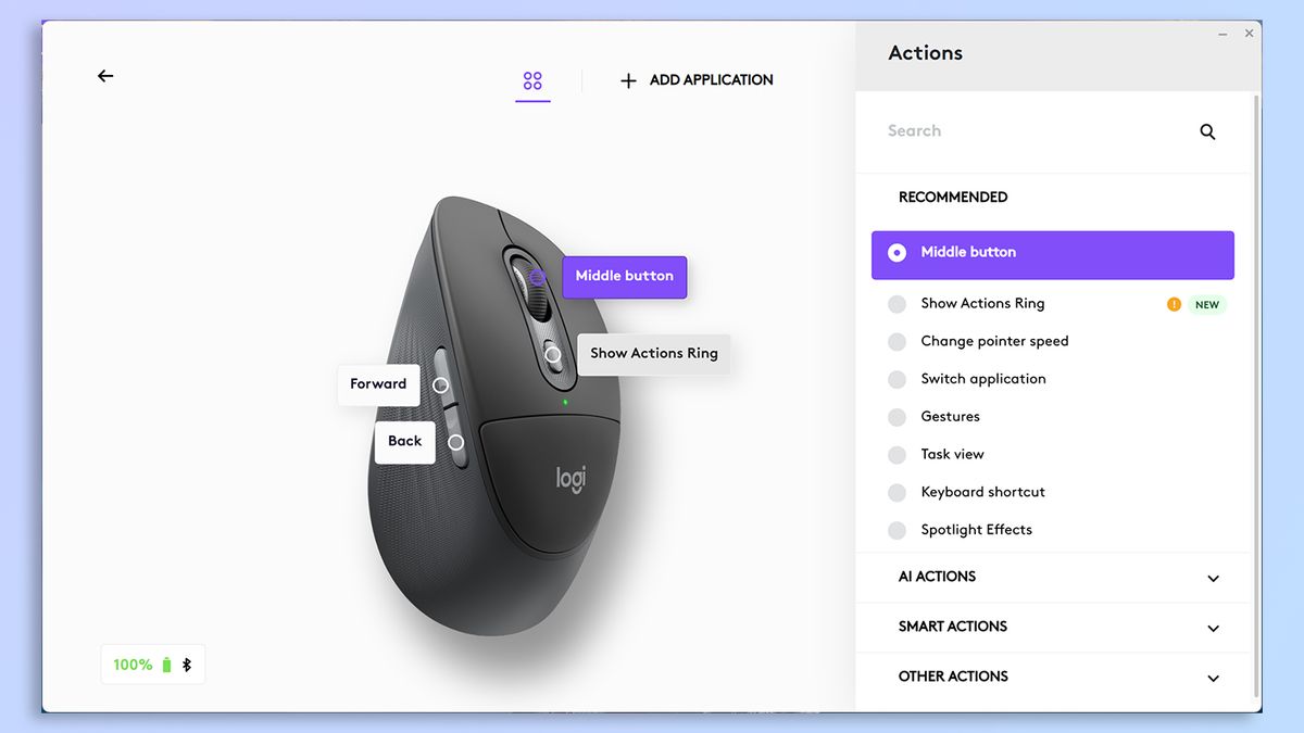 Logi Options+ for customizing the Logitech M850L mouse