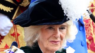 Queen Camilla arrives ahead of a national service of thanksgiving