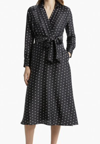 Polka Dot Hammered Satin Faux Wrap Dress, $159 (£124) | Nordstrom