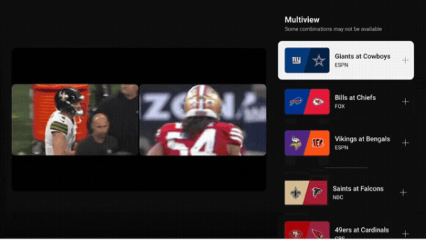 Multiview on NFL Sunday Ticket on YouTube and YouTube TV