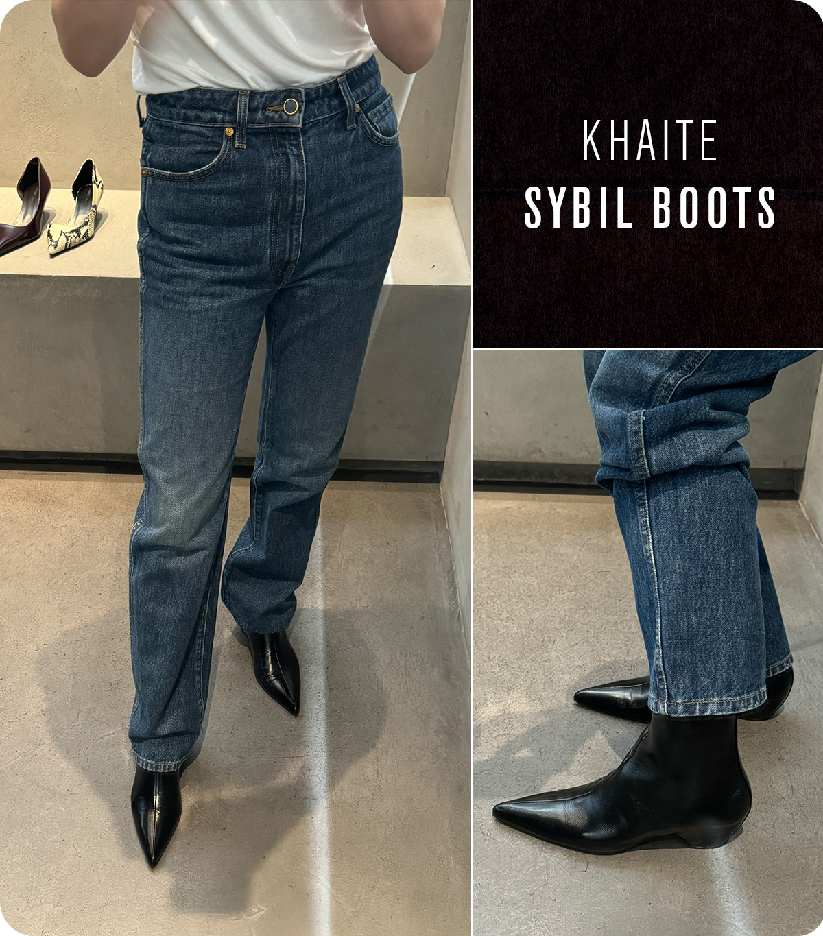 Nikki wears khaite sybil boots.