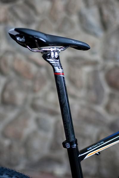 Craig shows a lot of seatpost, especially since he recently switched from a large to a medium frame size.