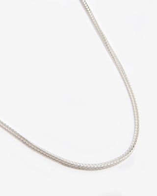 Silver Flat Link Chain Necklace