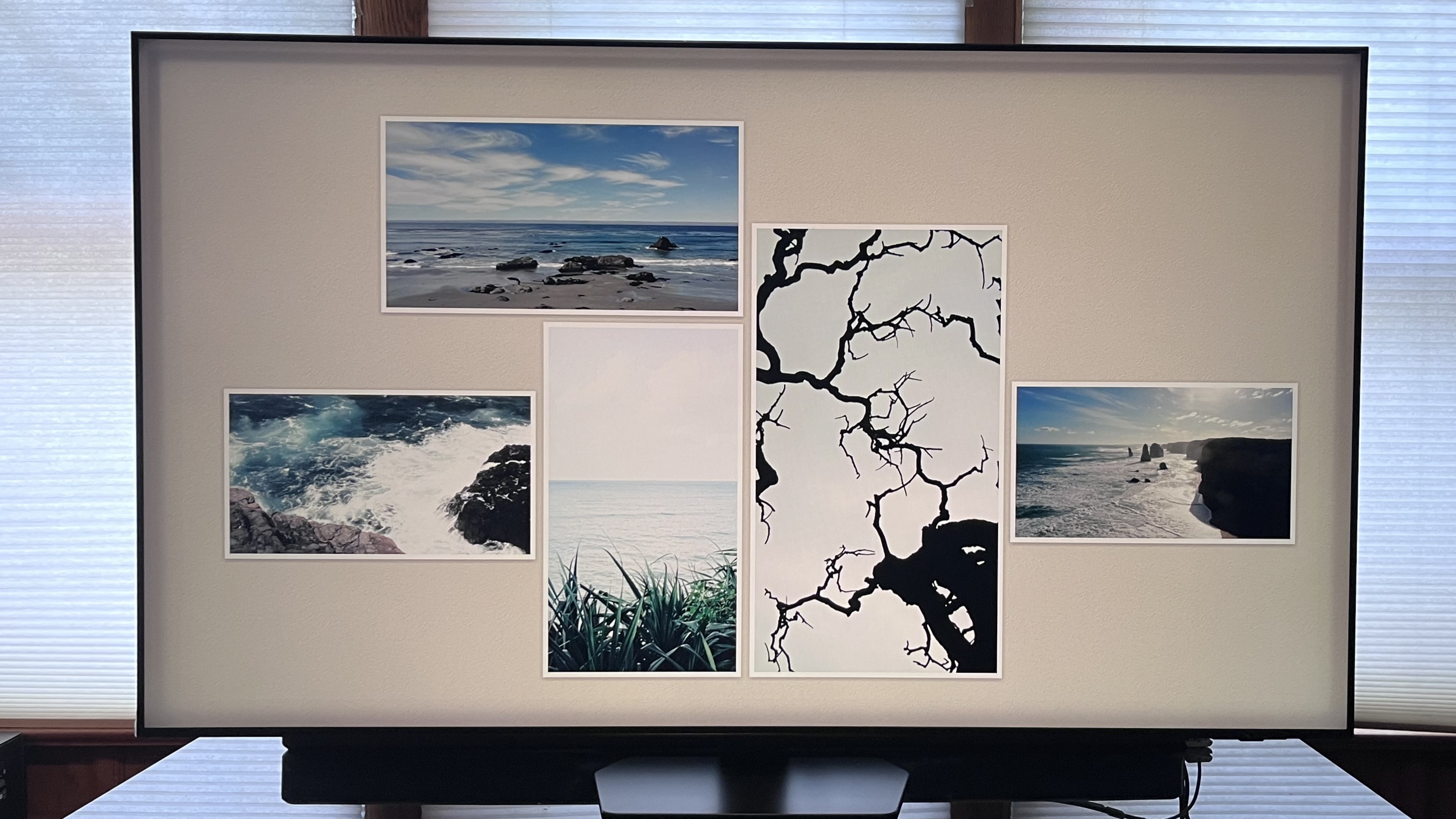 Samsung QN90F showing image of landscape collage