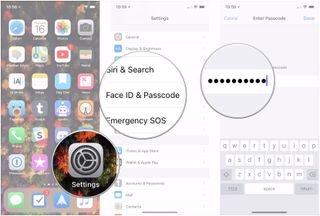 Use Face ID for apps on iPhone: Open Settings, tap Face ID & Passcode, enter passcode