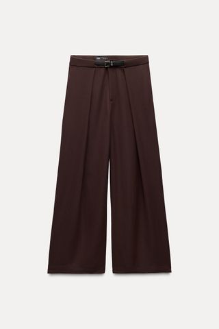 Pleated Trousers With Belt