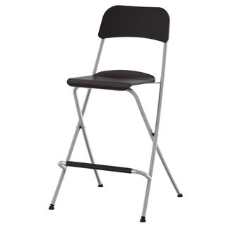Black bar stool with metal legs