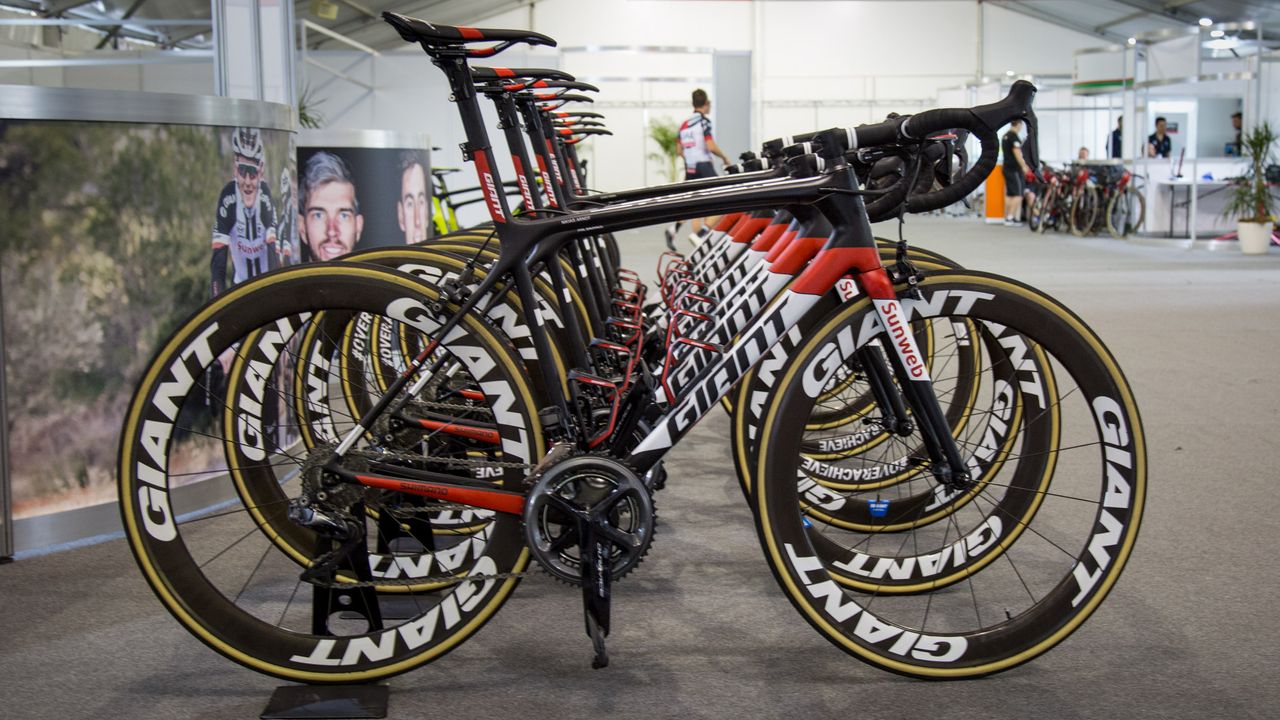 Team Sunweb are all riding Giant's TCR Advanced SL 0 in Adelaide, with none of the new Propel's to be seen