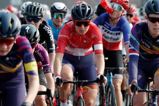 MUR DE HUY BELGIUM APRIL 21 Elise Chabbey of Switzerland and Team Canyon SRAM Racing during the 24th La Fleche Wallonne 2021 Women Elite a 1302km race from Huy to Mur de Huy 204m FlecheWallonne FWwomen UCIWWT on April 21 2021 in Mur de Huy Belgium Photo by Bas CzerwinskiGetty Images