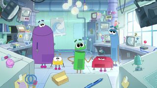The StoryBots in the lab in StoryBots: Answer Time