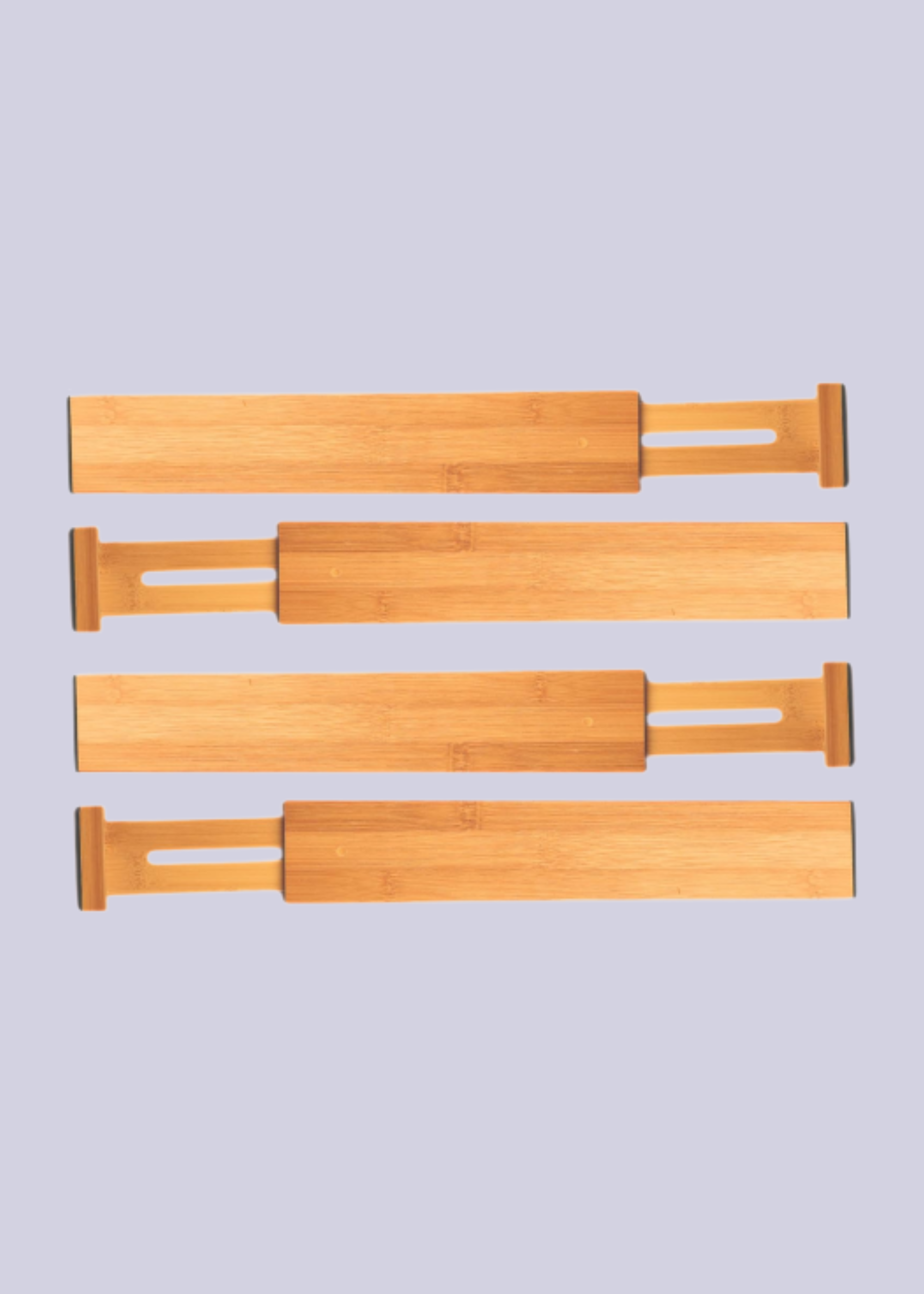 DiviBambz, 4-Pack Bamboo Drawer Dividers