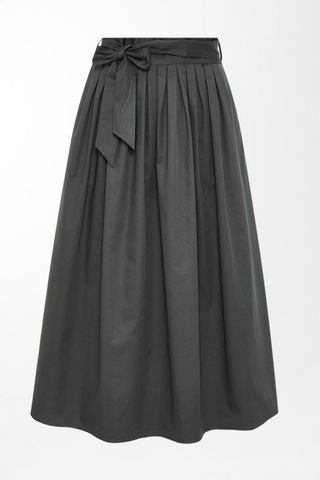Midi Skirt with Box Pleat and Belt, Hallhuber