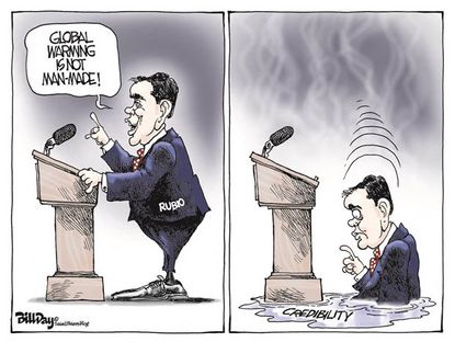 Political cartoon Marco Rubio climate change