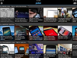 Pulse for iPad main home screen