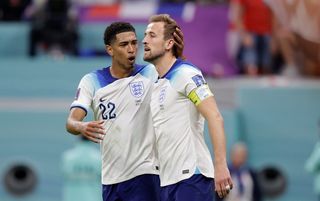 Harry Kane comforted by Jude Bellingham after his miss