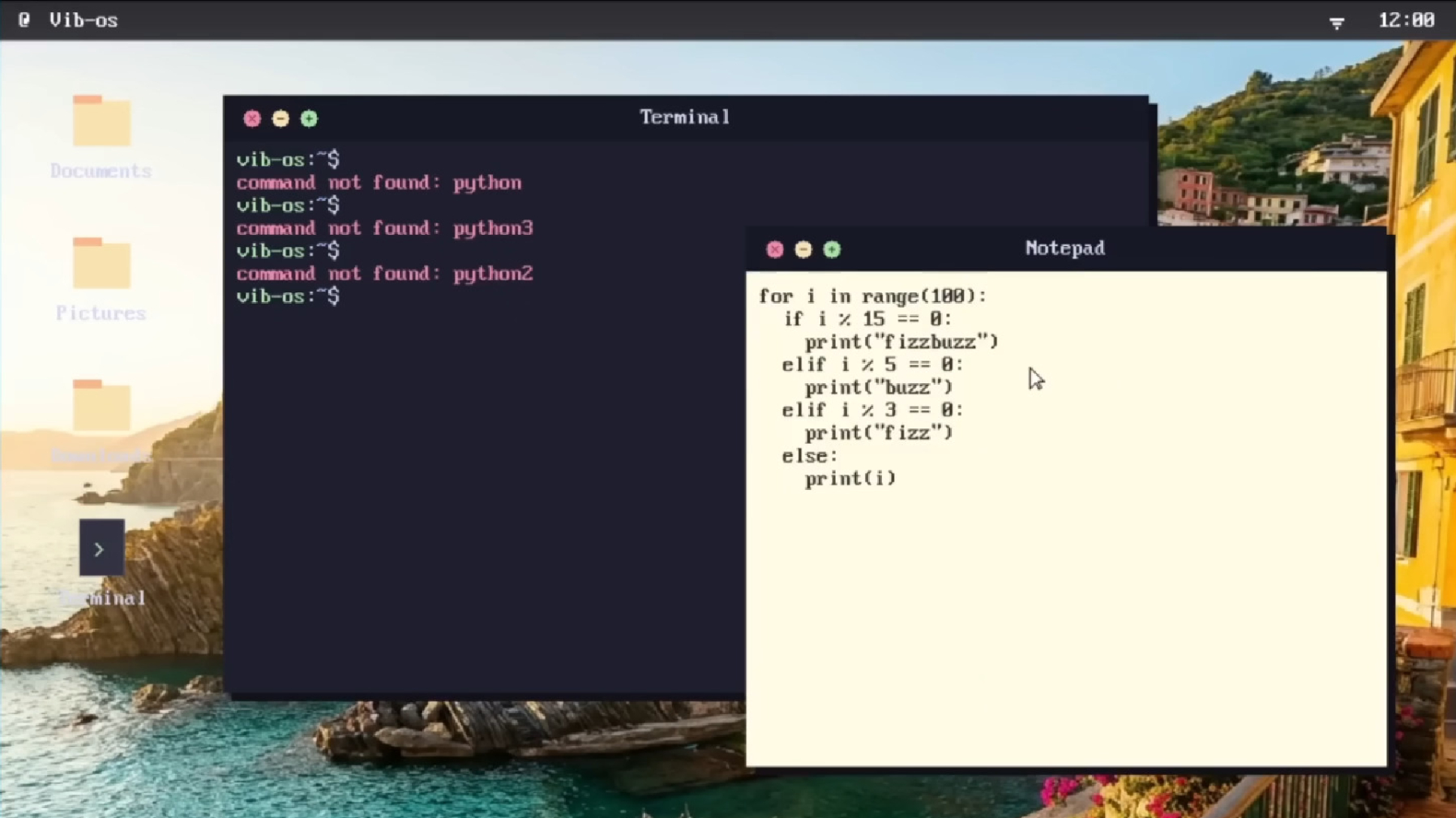 A still from a YouTube video on Vib-OS, a vibe-coded operating system