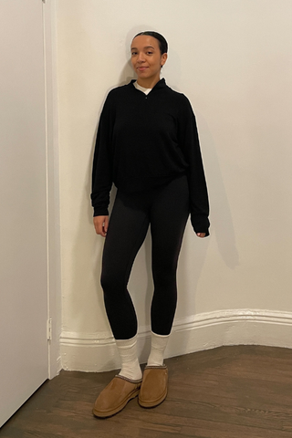 Lauren Tappan Marie Claire fashion editor wears Splits59 Birdie Fleece Half-Zip