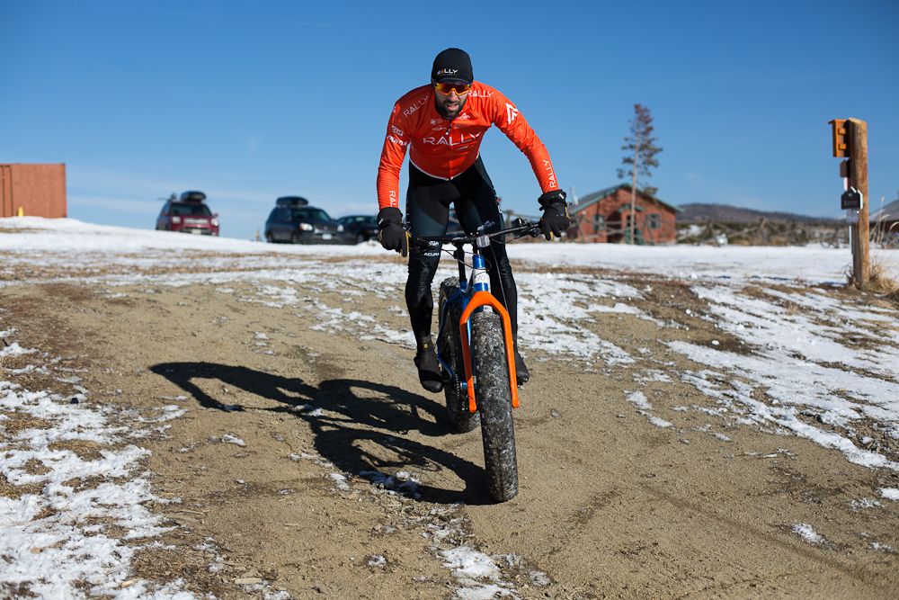 Eric Young gets ready for the fat bike ride