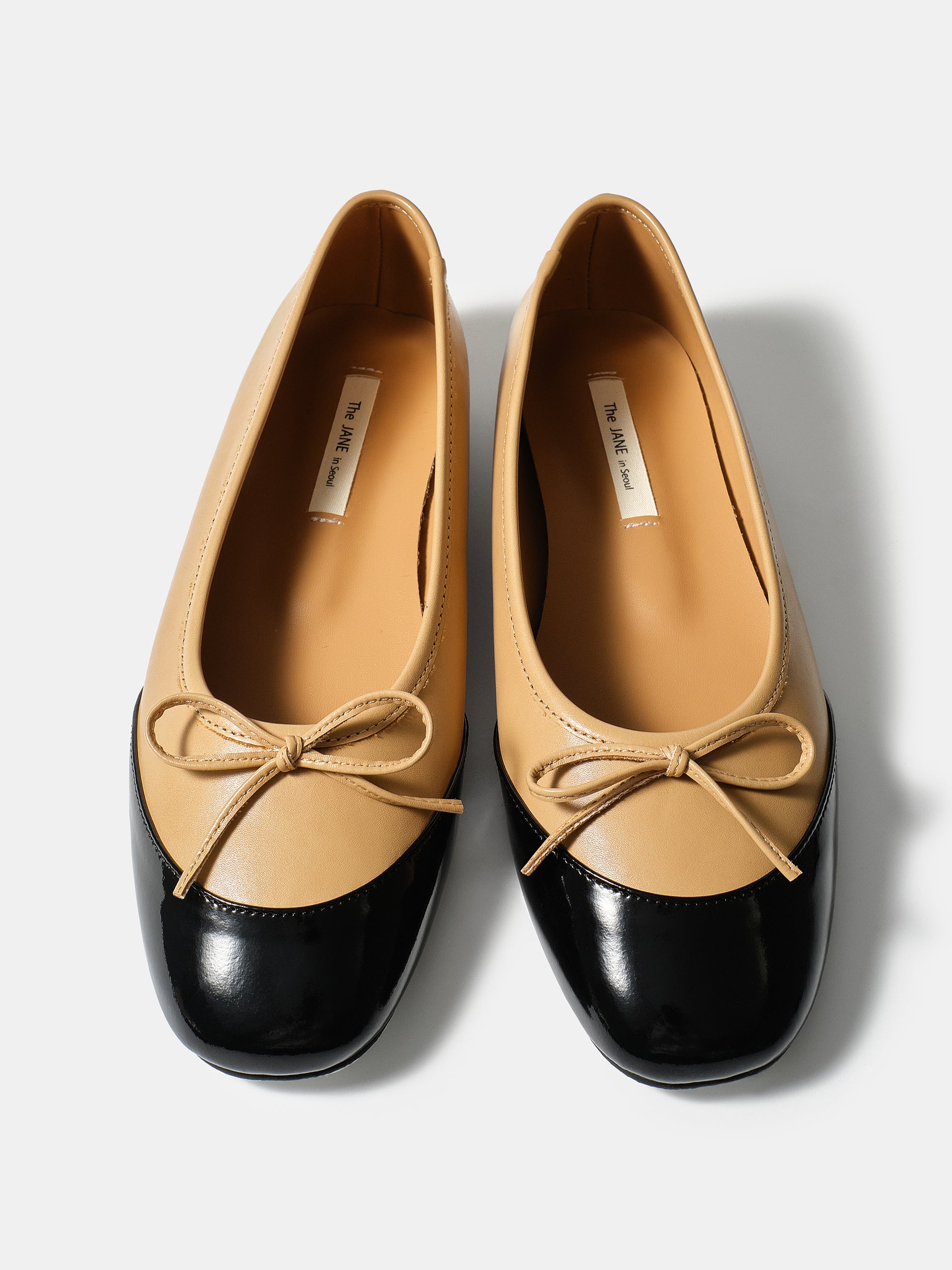 Cap-Toe Ballet Flats, Beige