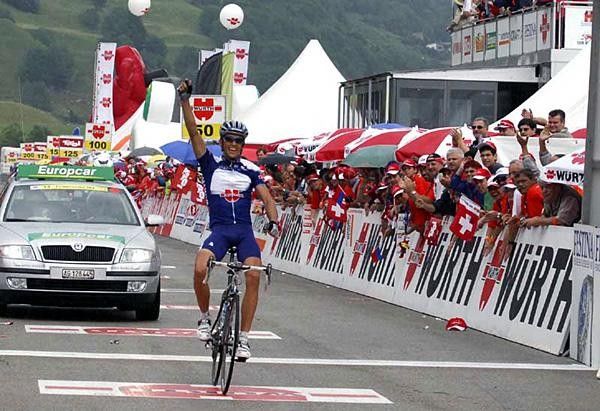 Alberto Contador (Wurth) celebrates his win