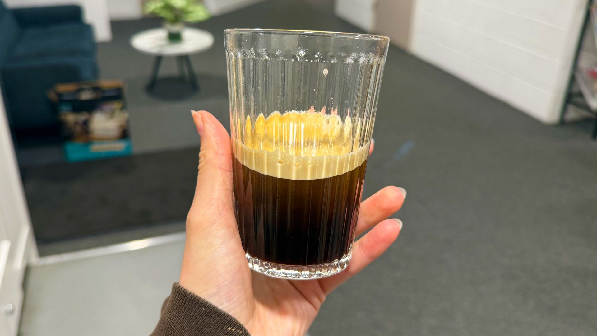 a black coffee made on the kitchenaid kf3