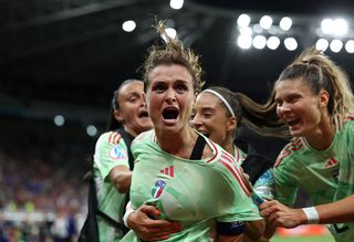 Italy celebrate another Cristina Girelli goal