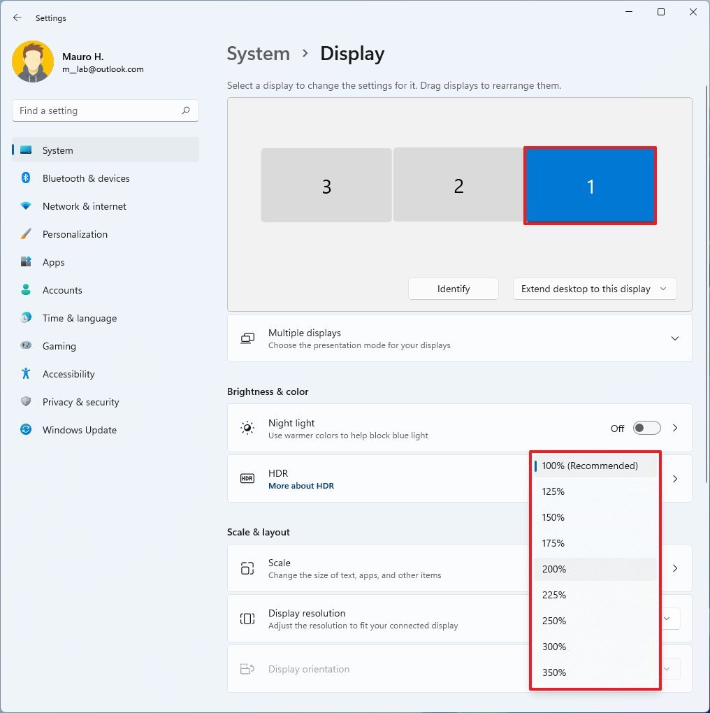 Change scale settings