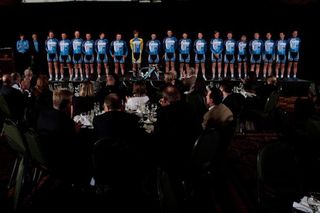 The 2012 UnitedHealthcare Pro Cycling Team being presented in Palm Springs.